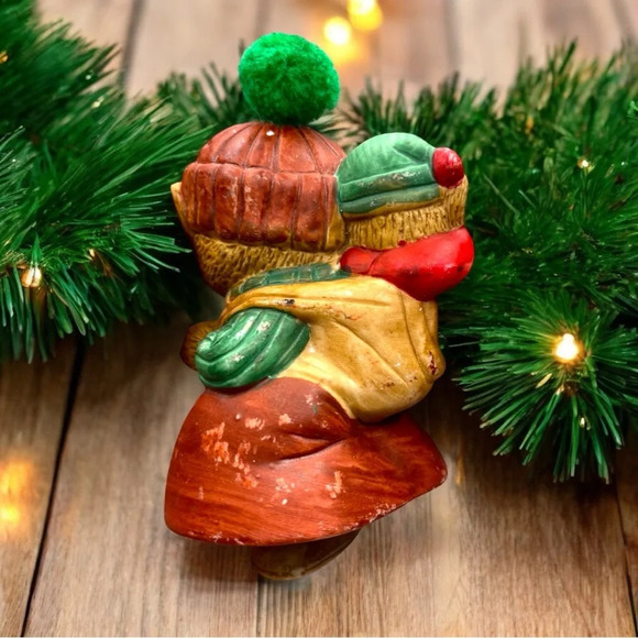 VINTAGE Jasco Mama Bear & Cub Ceramic Ornament Bell - Picture 6 of 7